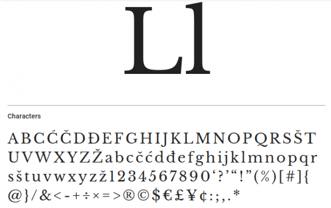 Font chữ miễn phí Libre Baskerville được tối ưu cho những đoạn text dài trên màn hình 