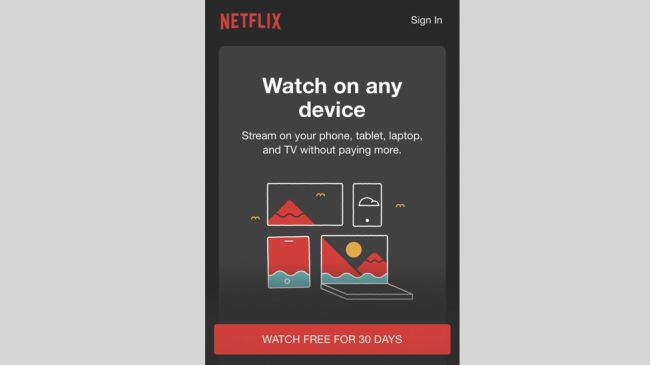 Netflix yêu cầu người dùng đăng kí trước khi họ có thể thấy những nội dung họ có thể sử dụng.