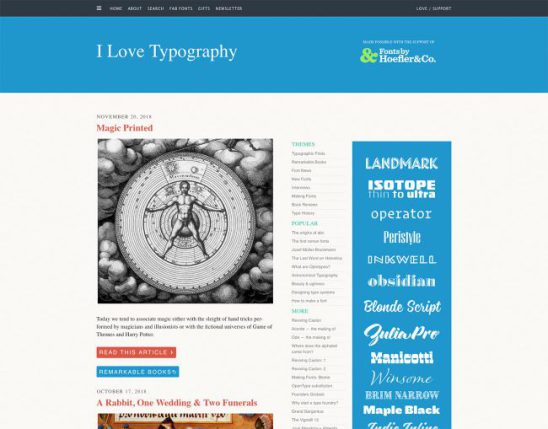 Trang blog I Love Typography được sáng lập bởi nhà thiết kế đồ họa John Boardley